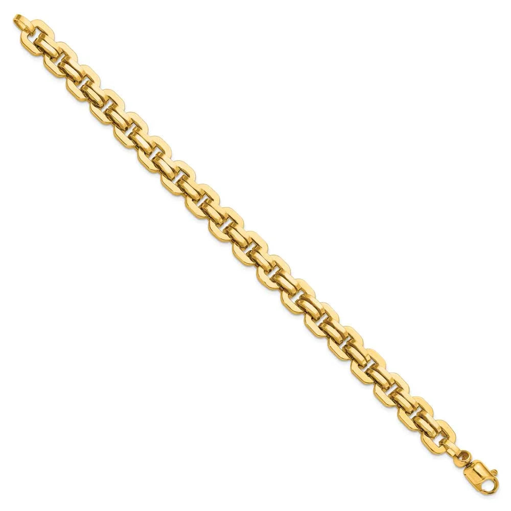 14k Yellow Gold Men's Fancy Link Bracelets