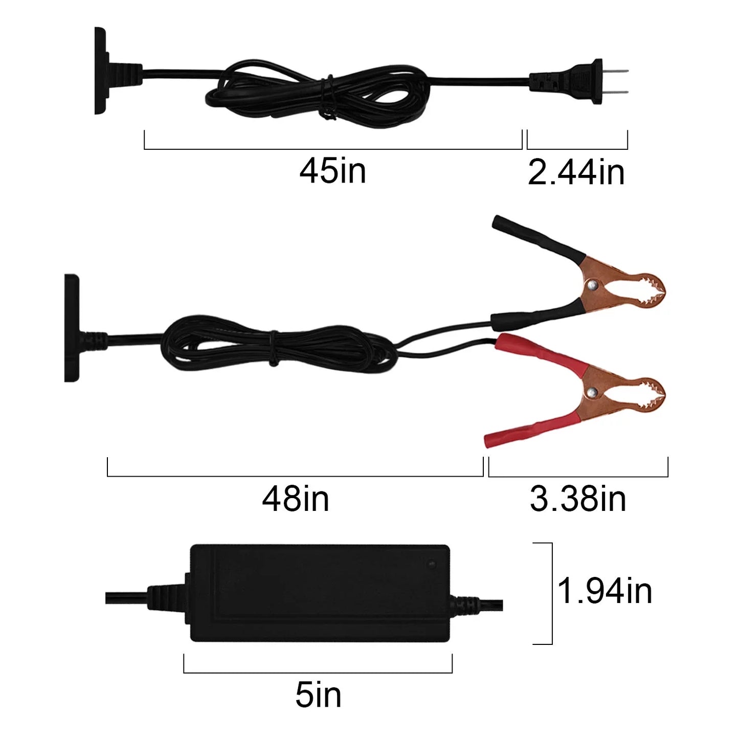 12V 2A CHARGER-MAINTAINER for 12V 7A Amigo Mobility Travelmate Battery