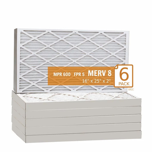 16x25x2 Purolator / Air Guard  Pleated Air Filter - MERV 8 (6 Pack)