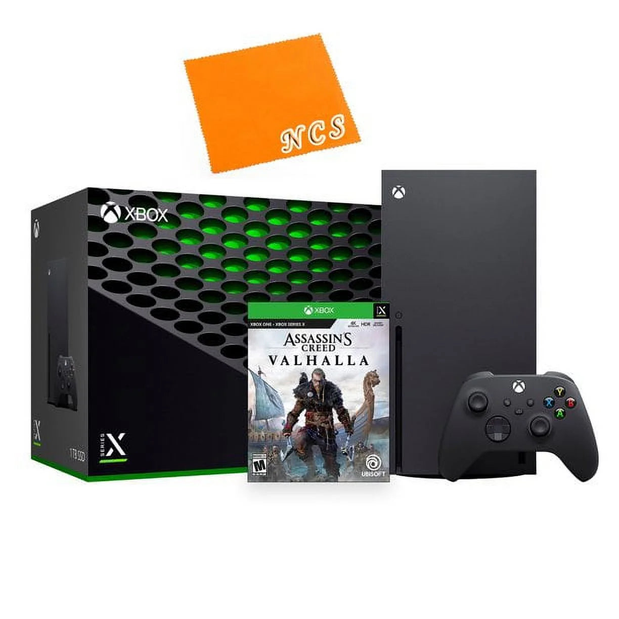 2022 Newest Xbox Series X Gaming Console System 1TB SSD Black Disc Drive With NCS Soft Anti-Slip Silicone wrap Skins & Thumb Grips Analog Caps