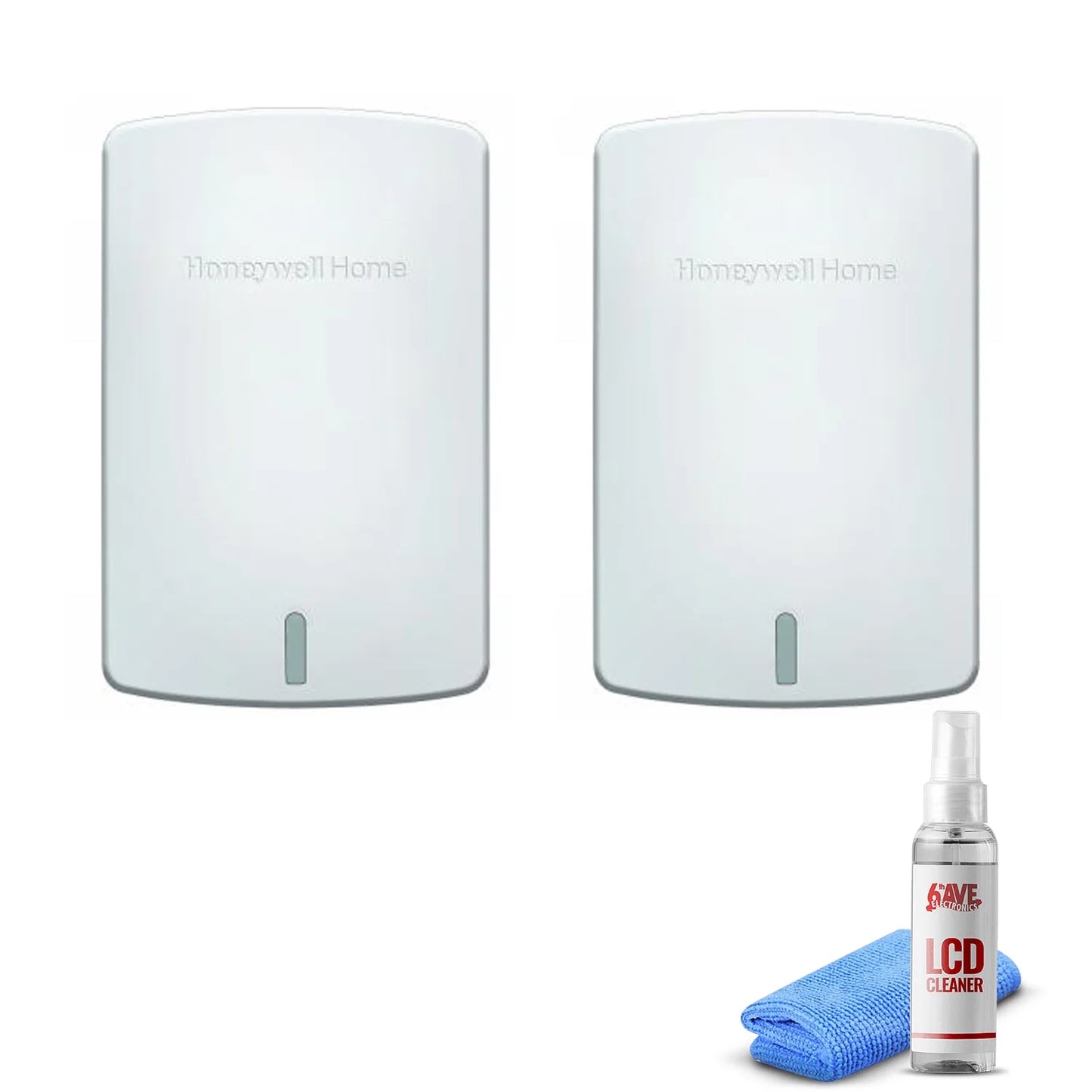 2-Pack Honeywell Wireless Indoor Sensor for Prestige and Red Link Thermostats - Artic White (C7189R1004/U) + LCD Cleaner