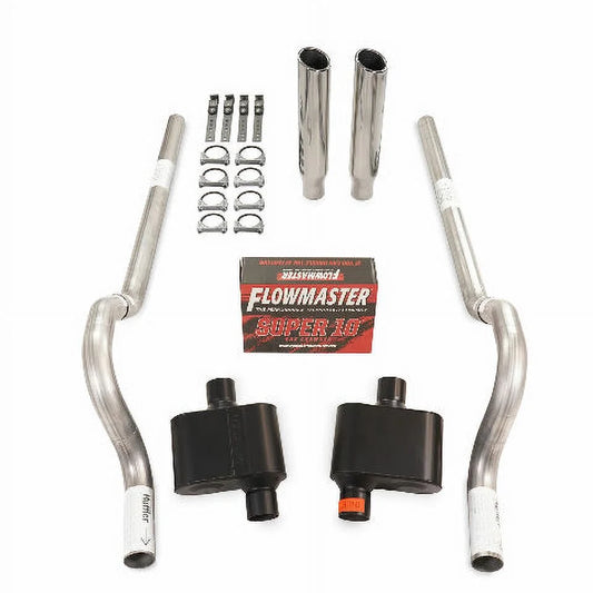 62-74 Mopar B Body Car 2.5" Dual Exhaust Kit Flowmaster Super 10 Rear Exit RC